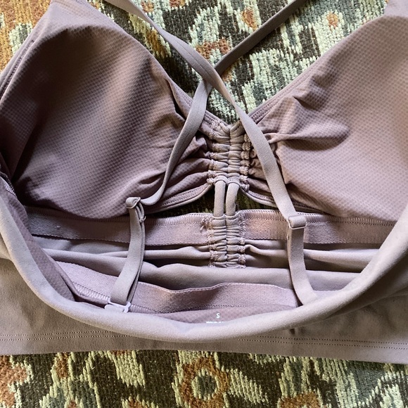 Athleta long line cinch front mauve yoga bra small - Picture 4 of 4
